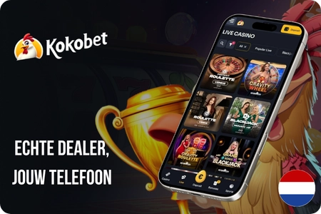 Kokobet live casino gestreamd naar smartphone